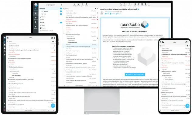 NetVay business webmail (Roundcube) interface